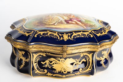 A Sèvres porcelain jewelry box, late 19th century