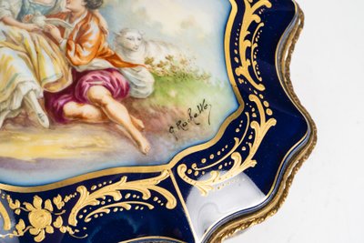 A Sèvres porcelain jewelry box, late 19th century
