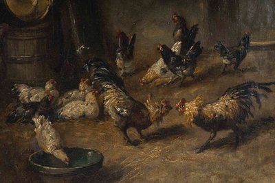Ein Gemälde von Bass court Coppenolle, Ende des 19. Jahrhunderts