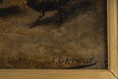 Ein Gemälde von Bass court Coppenolle, Ende des 19. Jahrhunderts