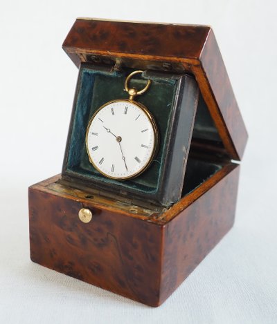 Cassa per orologio intarsiata d'epoca Napoleone III