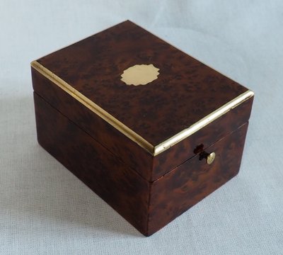 Cassa per orologio intarsiata d'epoca Napoleone III