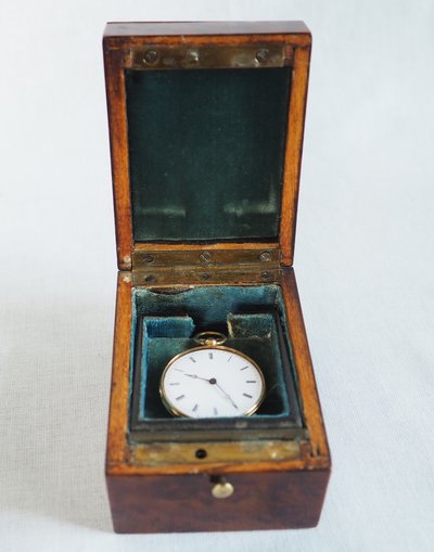 Cassa per orologio intarsiata d'epoca Napoleone III