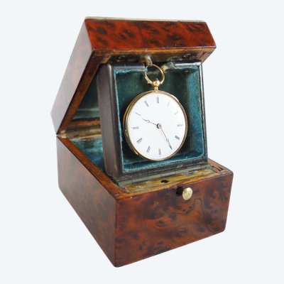 Cassa per orologio intarsiata d'epoca Napoleone III