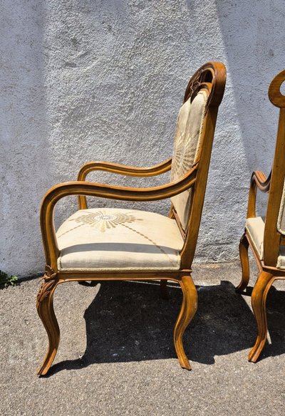 Paire de fauteuils art nouveau, début XXème siècle