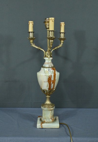 Bedeutende Lampe aus Onyx und Bronze, Stil Louis XVI - 20.