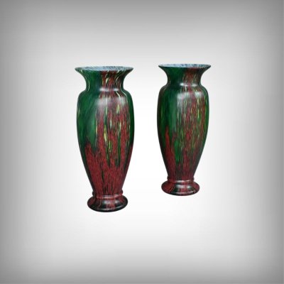 Pair of Pate de Verre Vases - Mid 20th century