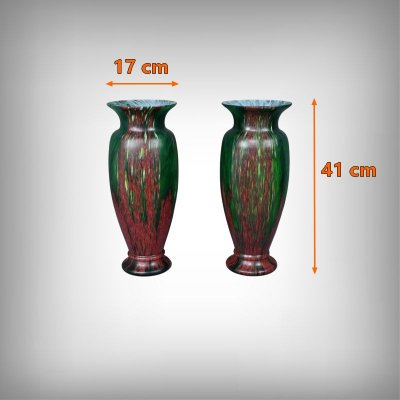 Pair of Pate de Verre Vases - Mid 20th century