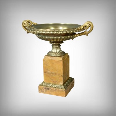 Große Schale aus Bronze und Marmor, Epoche Empire - Anfang 19.