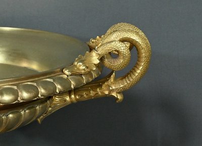Große Schale aus Bronze und Marmor, Epoche Empire - Anfang 19.