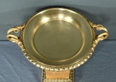 Große Schale aus Bronze und Marmor, Epoche Empire - Anfang 19.