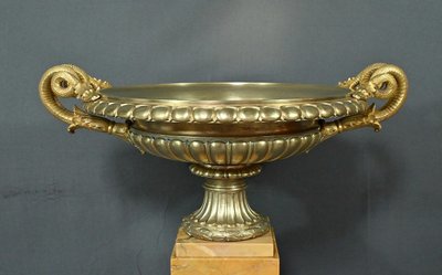 Große Schale aus Bronze und Marmor, Epoche Empire - Anfang 19.
