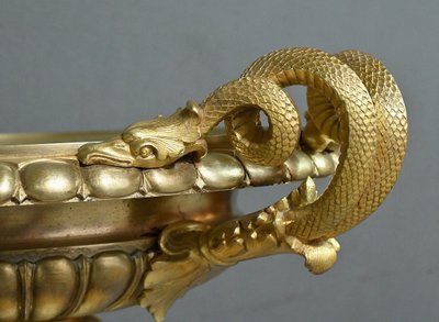 Große Schale aus Bronze und Marmor, Epoche Empire - Anfang 19.