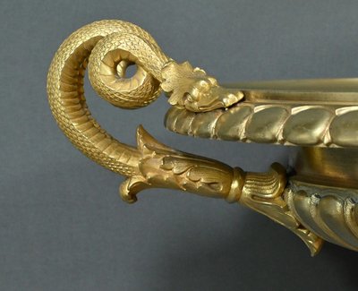 Große Schale aus Bronze und Marmor, Epoche Empire - Anfang 19.