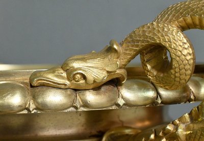 Große Schale aus Bronze und Marmor, Epoche Empire - Anfang 19.