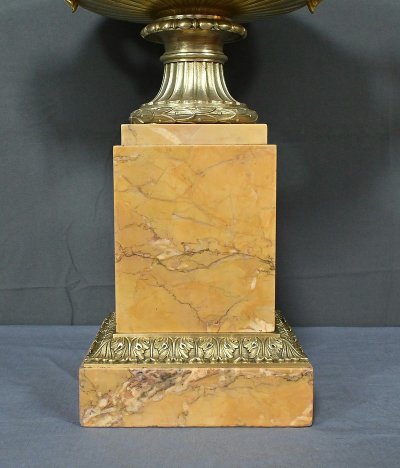 Große Schale aus Bronze und Marmor, Epoche Empire - Anfang 19.