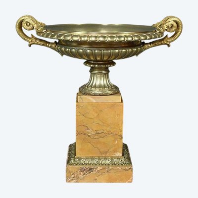 Große Schale aus Bronze und Marmor, Epoche Empire - Anfang 19.