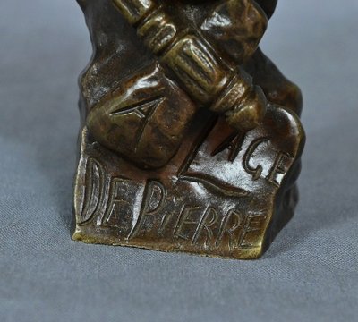 Paar Bronzebüsten "Steinzeit & Eisenzeit" signiert J. Garnier - Ende 19.