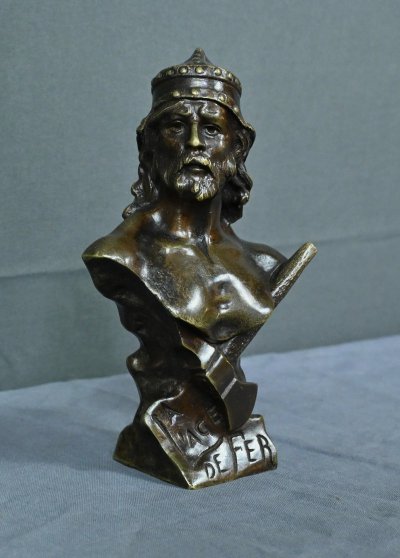 Paar Bronzebüsten "Steinzeit & Eisenzeit" signiert J. Garnier - Ende 19.
