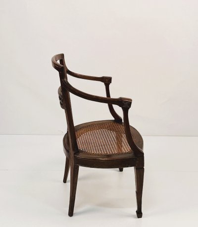 Set of eight walnut armchairs, Veneto, late 18th century