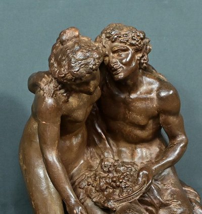 Terrakotta-Skulptur "Die Familie des Fauns" nach Clodion - Ende 19.