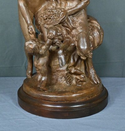Terrakotta-Skulptur "Die Familie des Fauns" nach Clodion - Ende 19.
