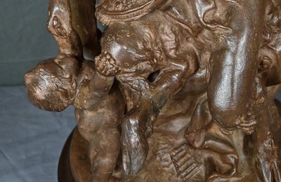 Terrakotta-Skulptur "Die Familie des Fauns" nach Clodion - Ende 19.