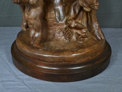 Terrakotta-Skulptur "Die Familie des Fauns" nach Clodion - Ende 19.