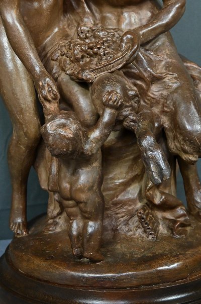 Terrakotta-Skulptur "Die Familie des Fauns" nach Clodion - Ende 19.