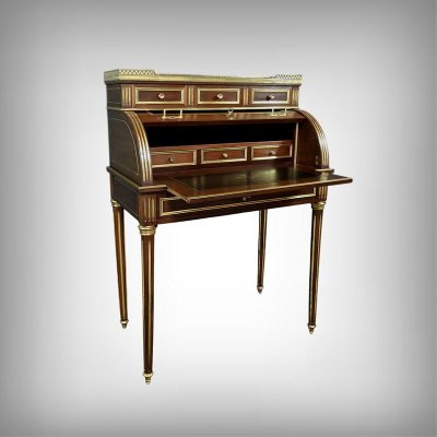 Small Mahogany Cylinder Desk, Louis XVI style - Mid-19th century