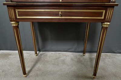 Small Mahogany Cylinder Desk, Louis XVI style - Mid-19th century