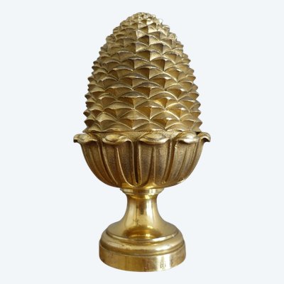 Kugel eines Schlosstreppengeländers aus vergoldeter Bronze - Stil Louis XVI Empire - Maison Fontaine