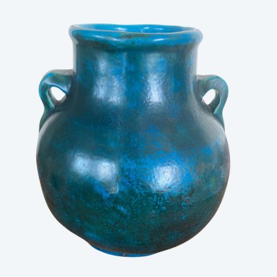 Vase aus emailliertem Steingut, signiert Edmond Lachenal (1855-1948)