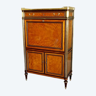Sekretär aus Zitronenbaum und Amaranth aus der Zeit von Louis XVI - Ende 18.