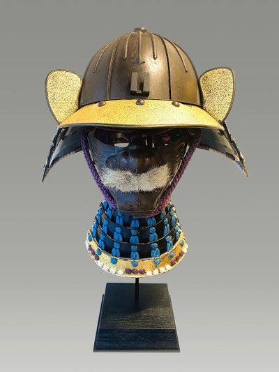Ensemble Kabuto Suji Bachi de  samuraï Atelier Kaga Et  Mempo Atelier Myochin
