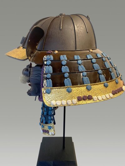 Ensemble Kabuto Suji Bachi de  samuraï Atelier Kaga Et  Mempo Atelier Myochin