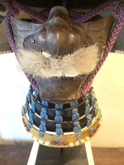 Ensemble Kabuto Suji Bachi de  samuraï Atelier Kaga Et  Mempo Atelier Myochin