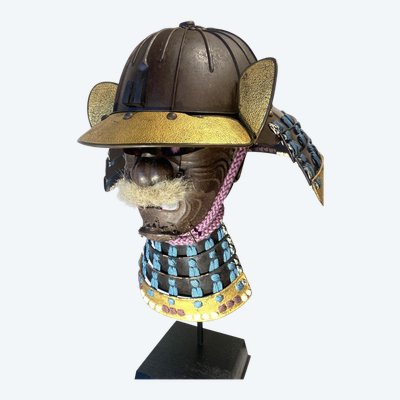 Ensemble Kabuto Suji Bachi de  samuraï Atelier Kaga Et  Mempo Atelier Myochin