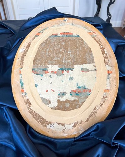 Ovaler Rahmen Holz Vergoldet Blatt Gold - Cabinet Curiosités - Schmetterlinge - Napoleon III - 19.