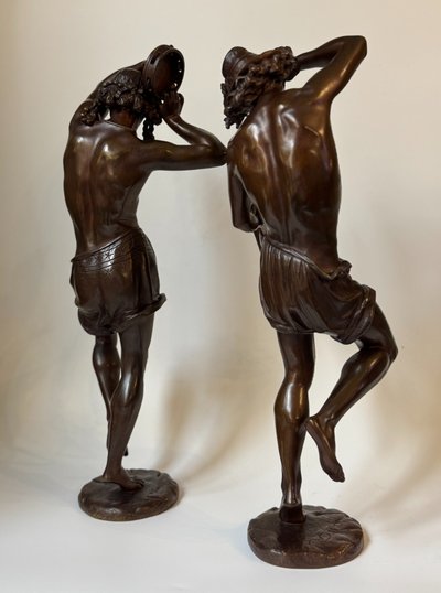 Pair of "Neapolitan Dancers" Carrier-Belleuse. Bronze sculptures