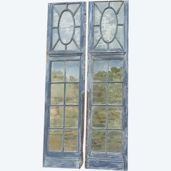 Doors Antique Alcove Window 19th Century In Oak Door Woodwork Decoration Loft Shop Hotel