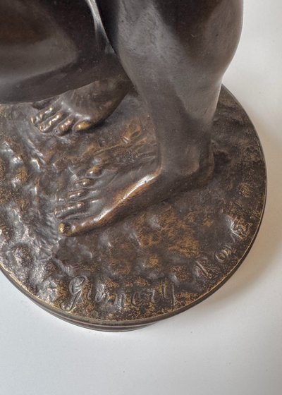 Bronze sculpture "Faune au chevreau" signed GUMERY Rome