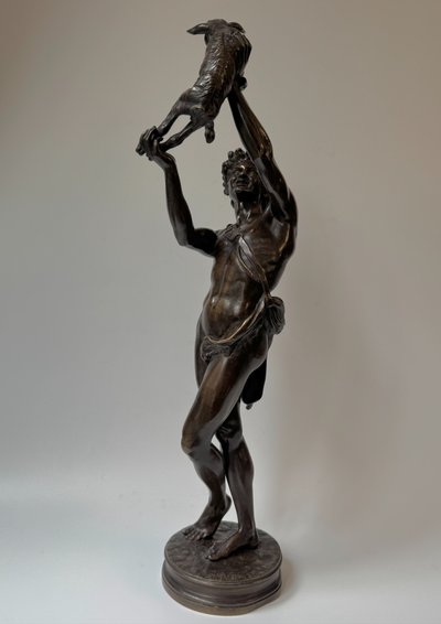 Bronze sculpture "Faune au chevreau" signed GUMERY Rome