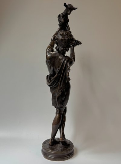 Bronze sculpture "Faune au chevreau" signed GUMERY Rome