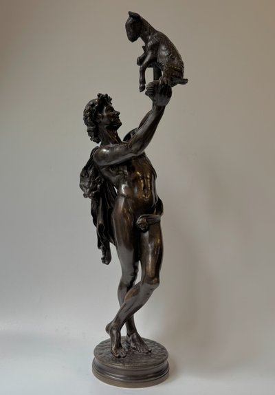 Bronze sculpture "Faune au chevreau" signed GUMERY Rome