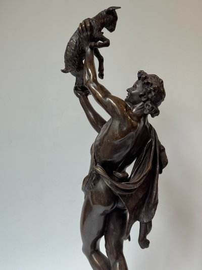 Bronze sculpture "Faune au chevreau" signed GUMERY Rome