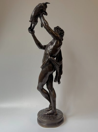 Bronze sculpture "Faune au chevreau" signed GUMERY Rome