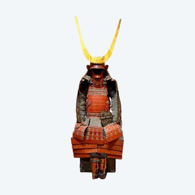 Armatura completa da samurai rossa - Periodo Edo (1603 - 1868).