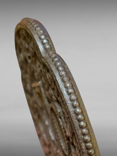 Tsuba mokko gata in ferro traforato e cesellato con decorazione shishi con il suo certificato.NBTHK Hozon