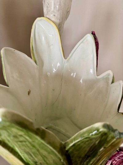 Important Art Nouveau Barbotine Heron Vase